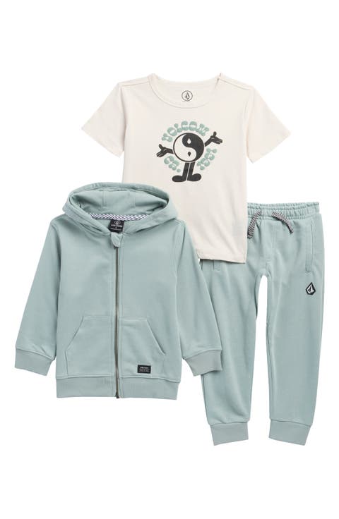 Kids' Graphic T-Shirt, Acid Washed French Terry Hoodie & Joggers Set (Little Kid)