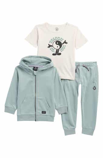 Volcom Kids' Graphic T-Shirt, Acid Washed French Terry Hoodie & Joggers Set
