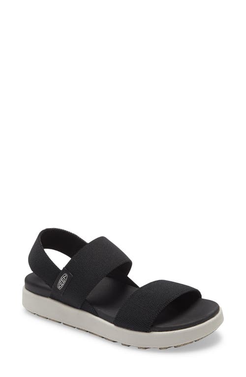 KEEN Elle Webbing Strap Sandal in Black Fabric 
