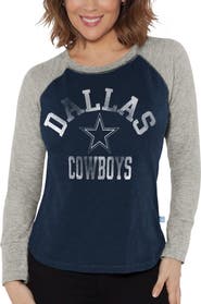 G-III 4HER BY CARL BANKS Women's G-III 4Her by Carl Banks Navy/Gray Dallas Cowboys Raglan Waffle-Knit Long Sleeve T-Shirt