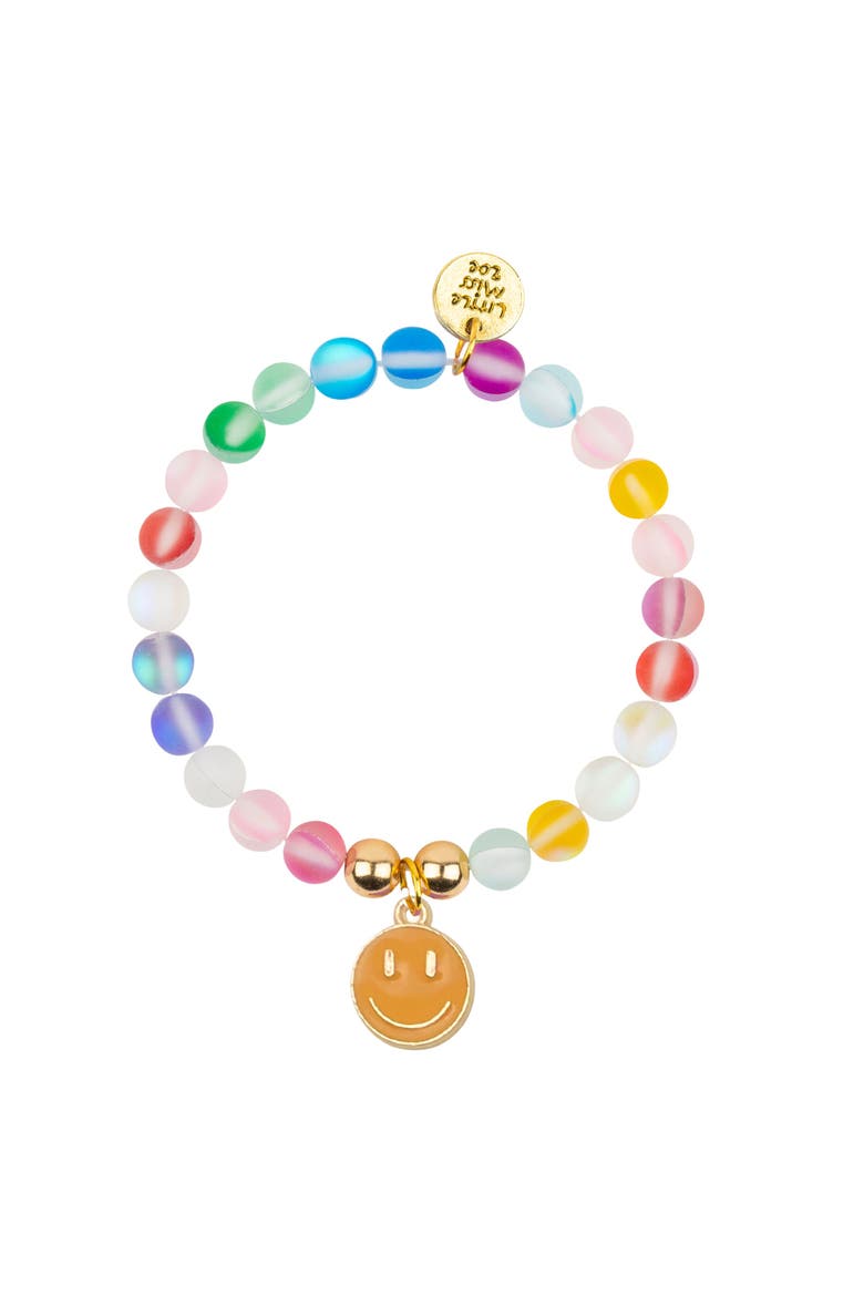 Rainbow Glass Moonstone and Delicate Gold Bracelet Set, Alternate, color, Rainbow