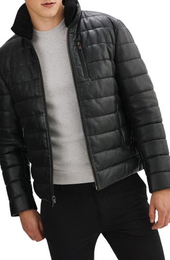 Leather Puffer Jacket