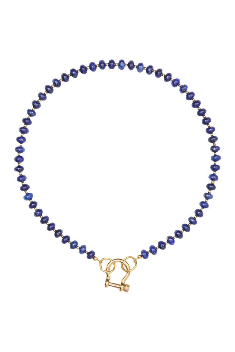 Levi Blue Lapis Gold Plated Necklace, Main, color, Blue