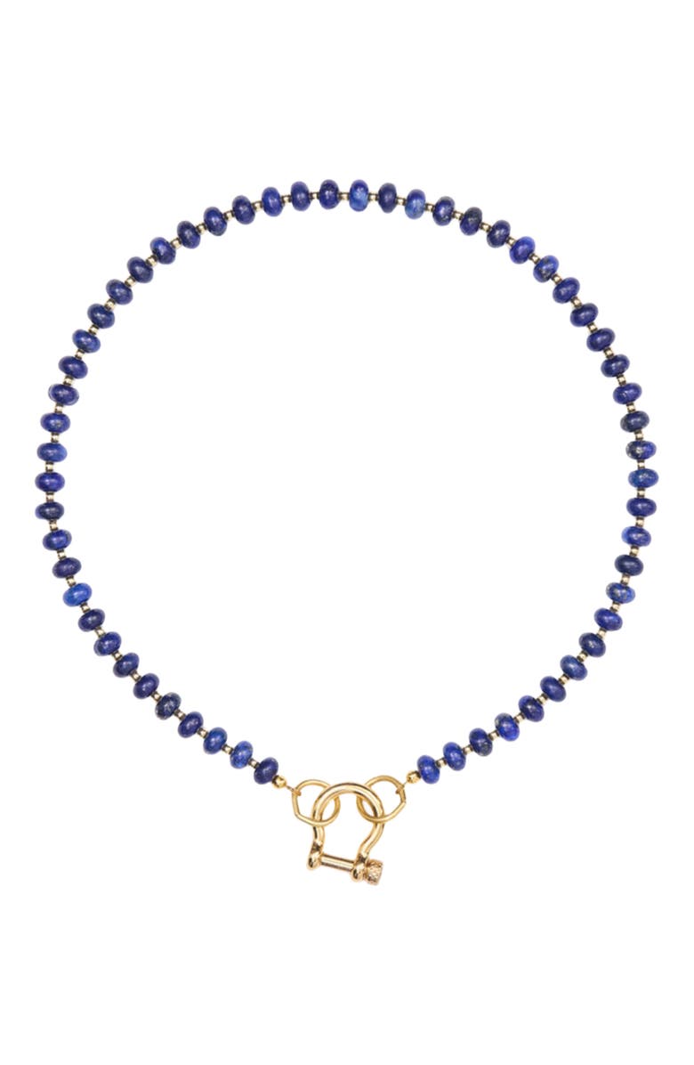 SHOP SPICY DAN Levi Blue Lapis Gold Plated Necklace, Main, color, Blue