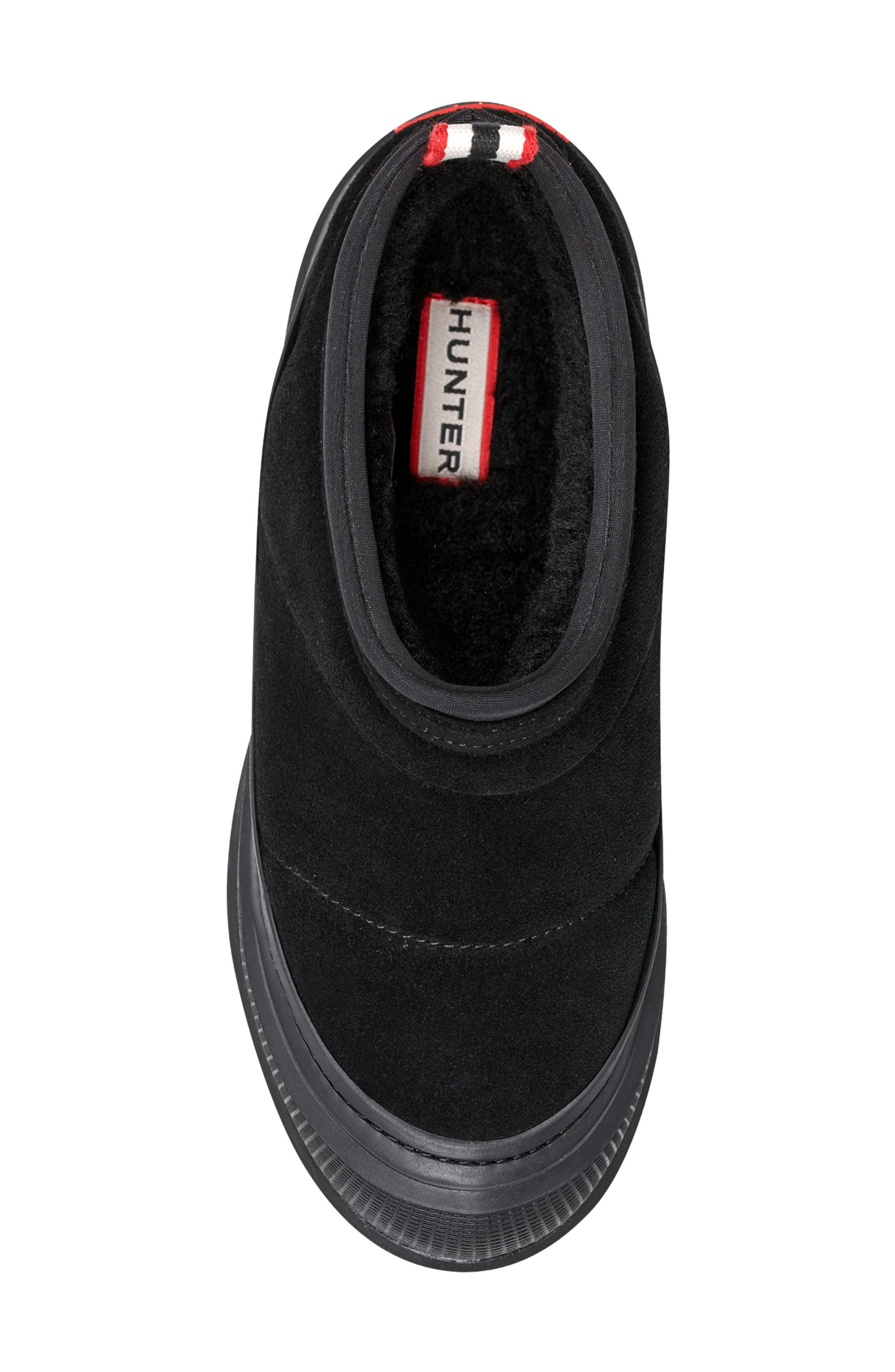 Hunter Askern Waterproof Suede Platform Bootie, Alternate, color, Black