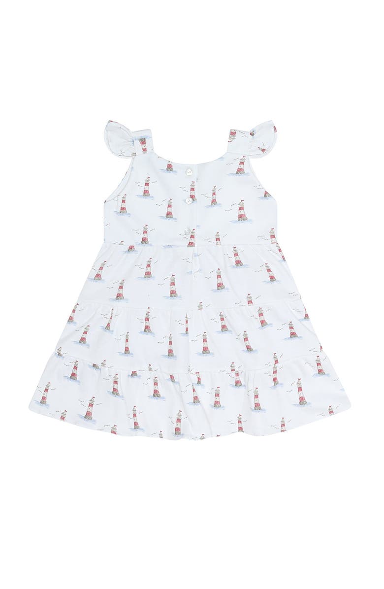 Nellapima Lighthouse Print Ruffle Dress - Baby, Alternate, color, Red