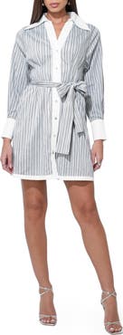 Adelyn Rae Sola Stripe Long Sleeve Minidress
