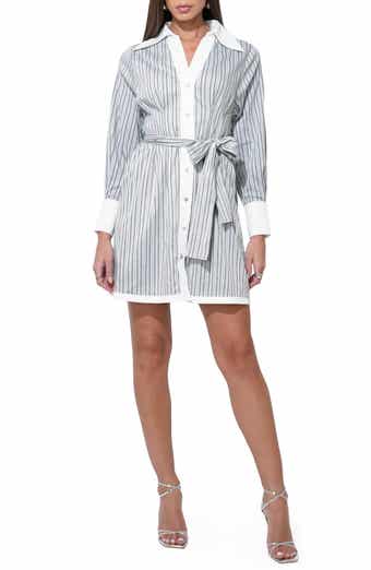 Adelyn Rae Sola Stripe Long Sleeve Minidress