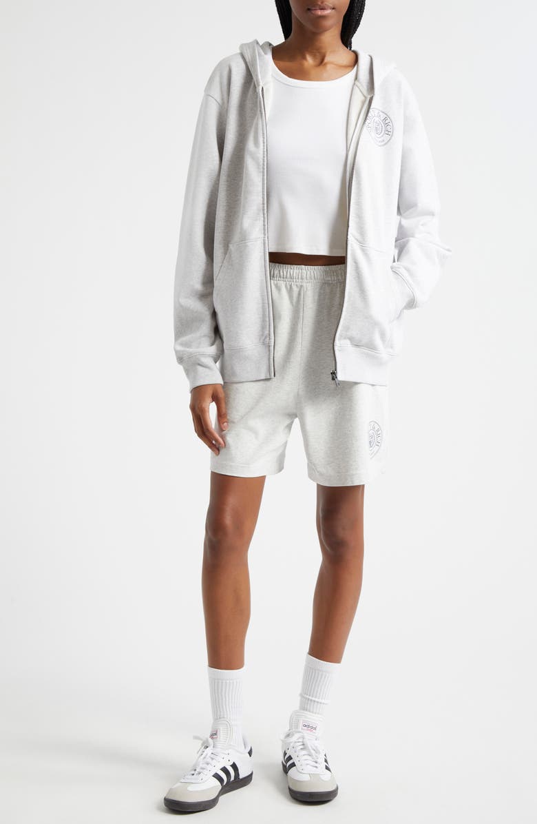 Sporty & Rich Connecticut Crest Cotton Graphic Zip-Up Hoodie, Alternate, color, 