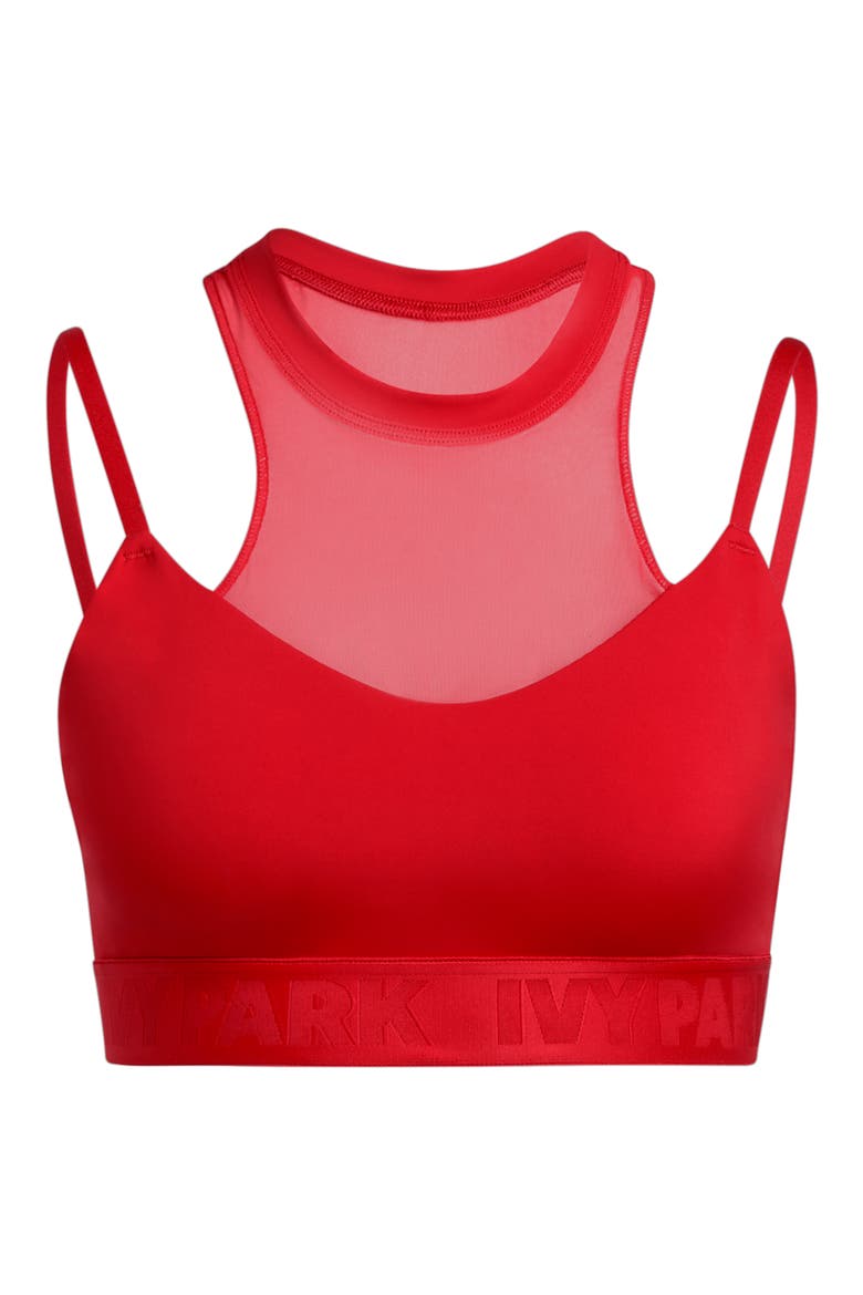 Layered Sports Bra, Alternate, color, RED