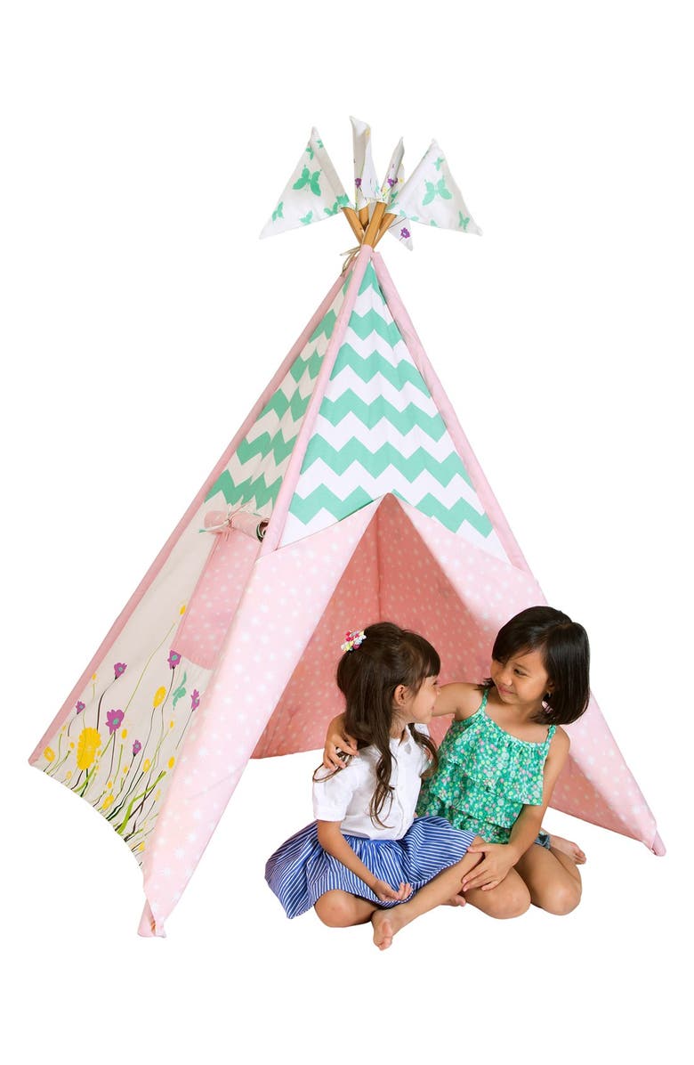 Pacific Play Tents 'Wildflowers' Cotton Canvas Teepee, Alternate, color,