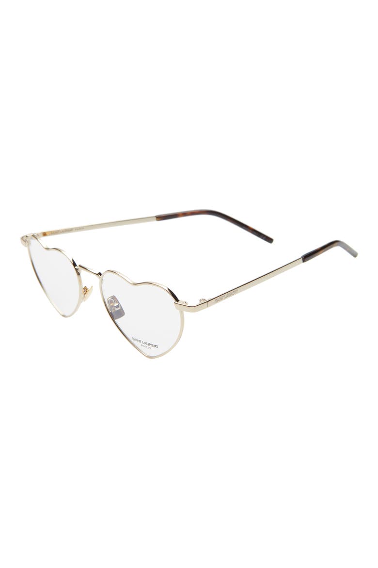52mm Lou Heart Optical Glasses, Alternate, color, GOLD