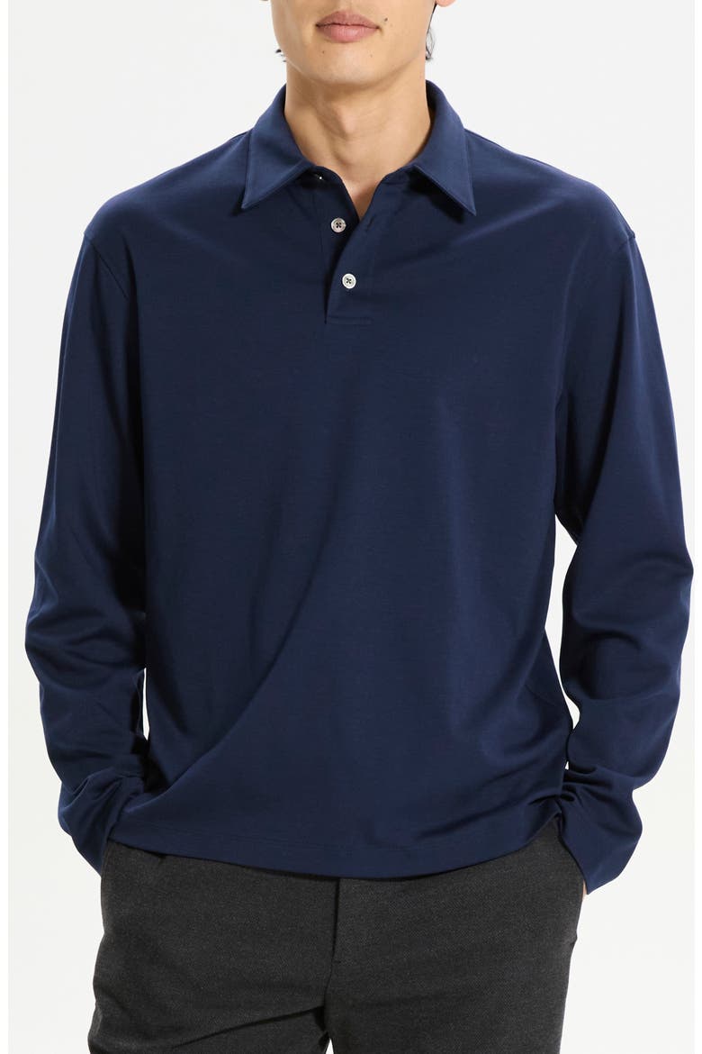 City Relaxed Long Sleeve Cotton Polo (Men) | Nordstrom