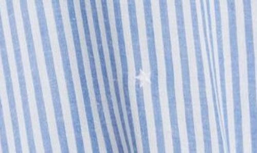Beachlunchlounge Rosie Embroidered Tie Front Short Sleeve Button-up Shirt In Half Moon Bay