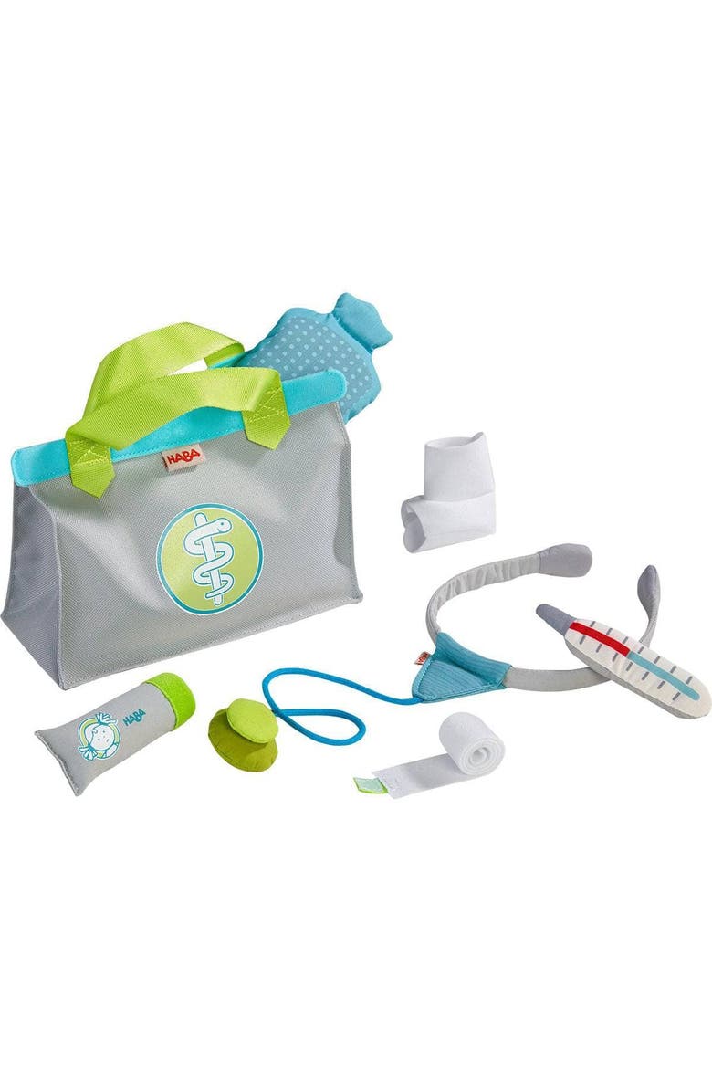 HABA Doll Size Kids Doctor Playset and Baby Doll Accessories for Pretend Play for Toddlers 3-5 and 3 Year Old Gifts, Main, color, Multi