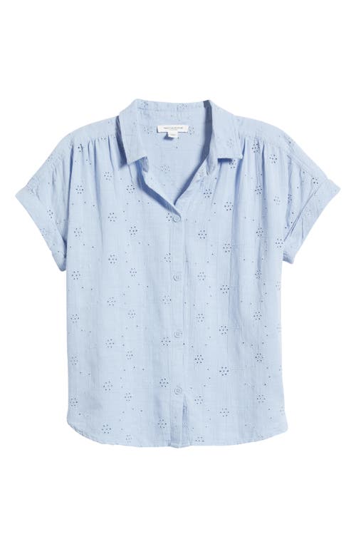 BEACHLUNCHLOUNGE BEACHLUNCHLOUNGE NOA EMBROIDERED COTTON BLEND BUTTON-UP TOP