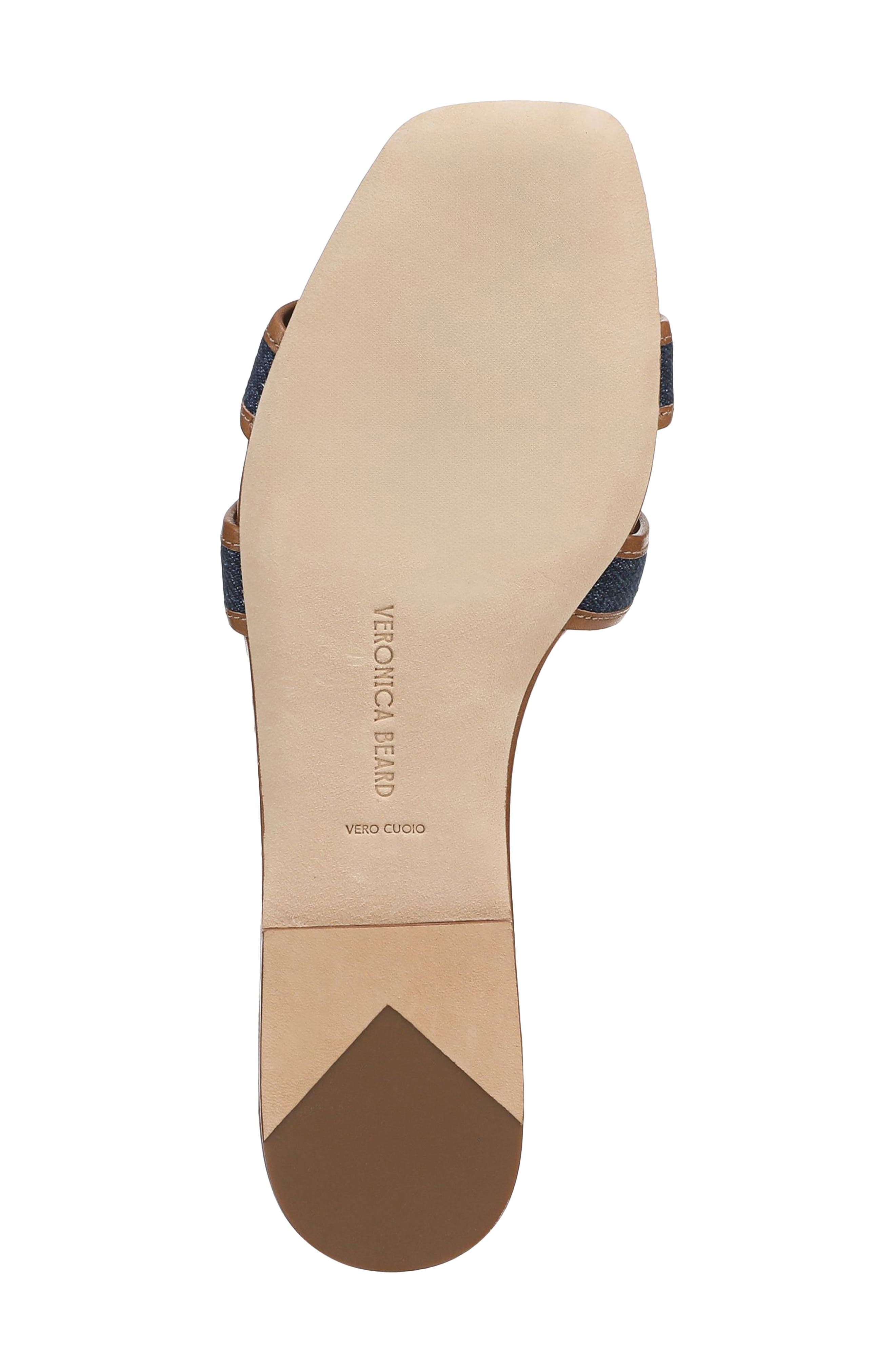 Veronica Beard Via Mixed Media Slide Sandal, Alternate, color, Honey/ Navy