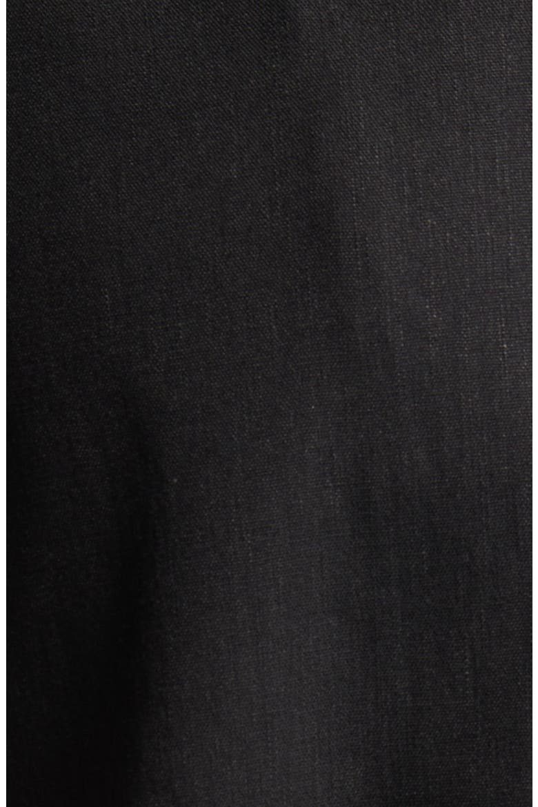 Canty Floral Impressions Linen Blend Camp Shirt, Alternate, color, BLACK