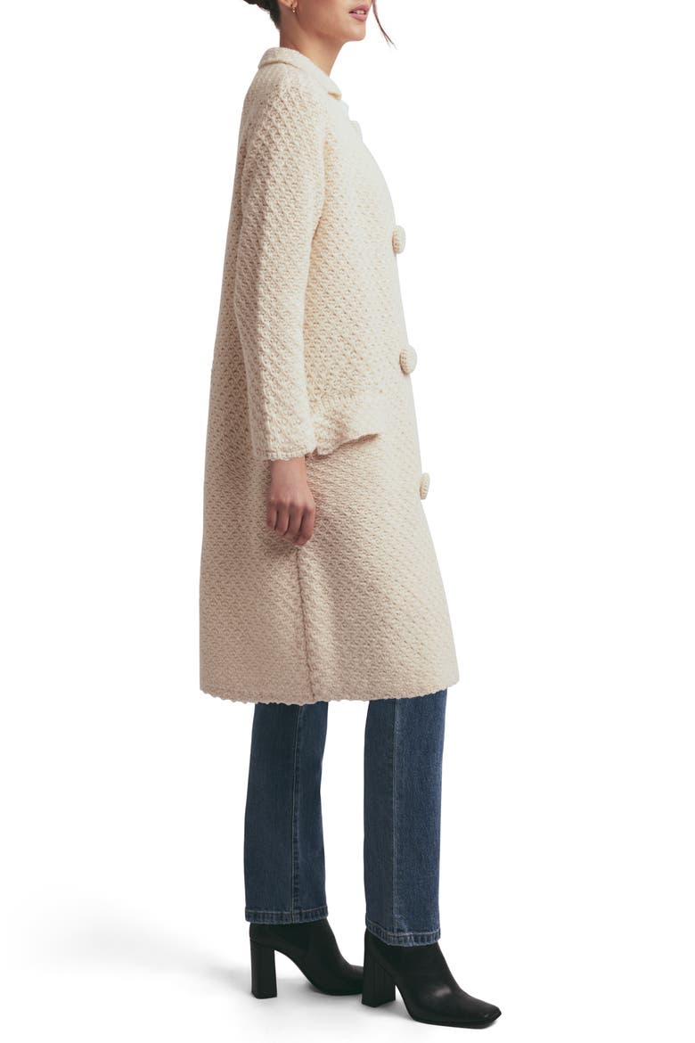The Crochet Wool Blend Coat, Alternate, color, IVORY