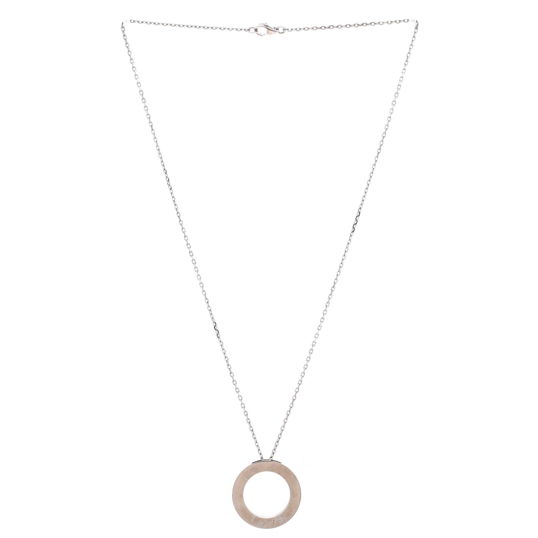 3 Diamonds Love Pendant Necklace 18K White Gold and Diamonds, Alternate, color, Metallic Gold