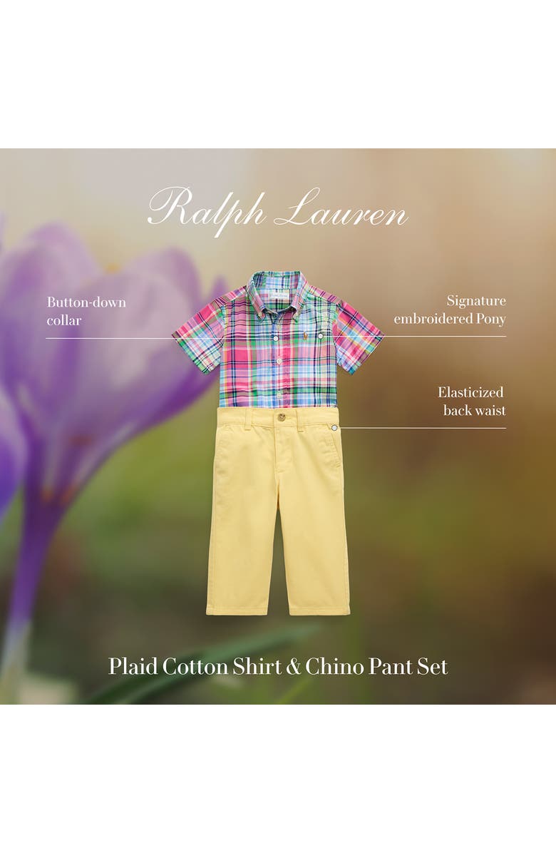 Ralph Lauren Plaid Shirt & Pants Set, Alternate, color, 