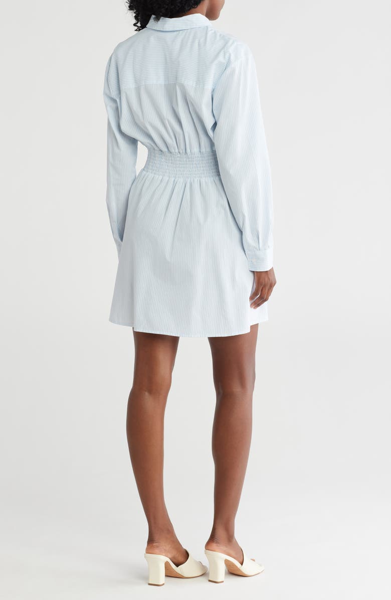 Steve Madden Stripe Pleated Waist Long Sleeve Shirtdress, Alternate, color,