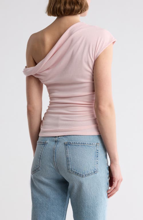 Lush One Shoulder Twist Top In Pink
