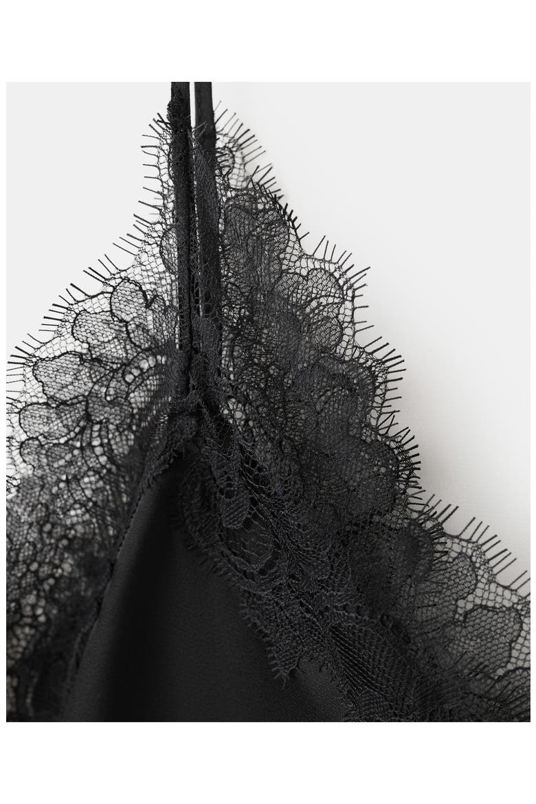 Lace Detail Matte Satin Camsisole, Alternate, color, BLACK