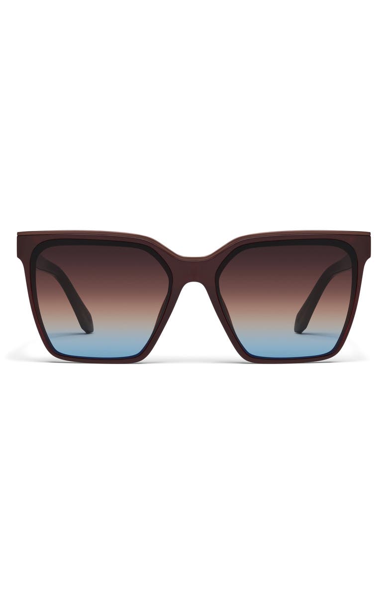 QUAY Level Up 60mm Gradient Square Sunglasses, Main, color, Chocolate/ Brown Blue