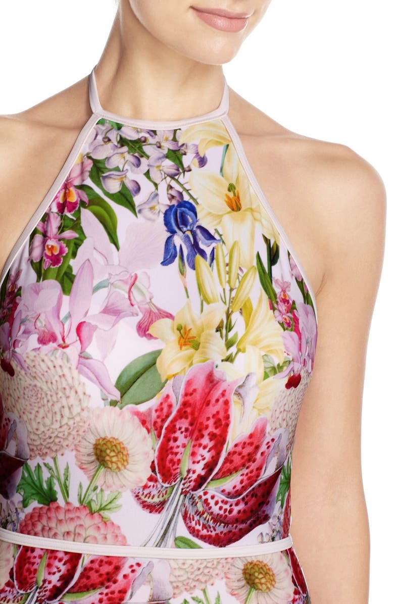 Ted Baker London 'Encyclopedia' Halter Underwire One-Piece Swimsuit, Alternate, color,