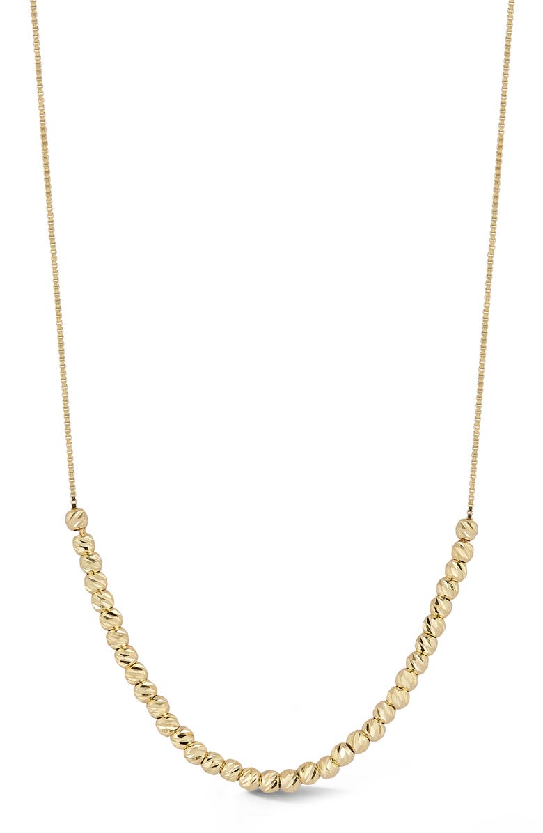 Ember Fine Jewelry 14K Gold Beaded Ball Necklace, Main, color, Gold