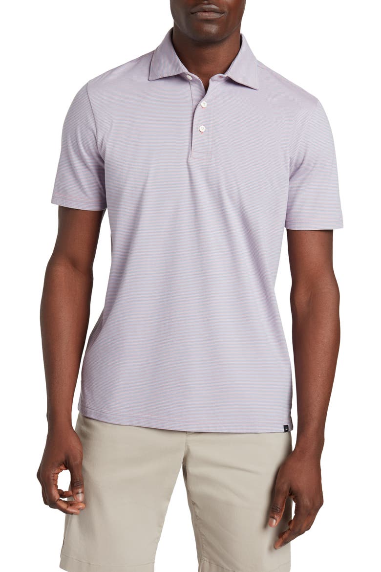 Movement Stripe Piqué Polo, Main, color, ROSE WATER STRIPE