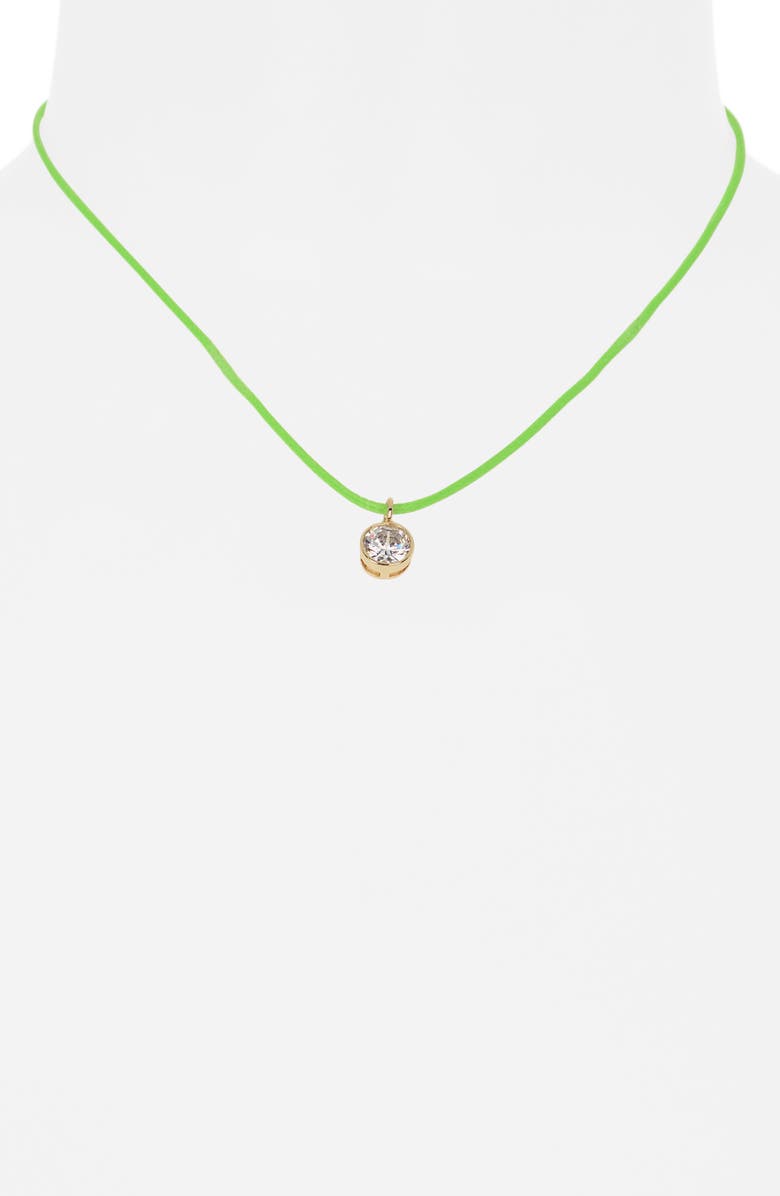 Leith Cubic Zirconia Cord Necklace, Bracelet & Anklet Set, Alternate, color, Neon Green- Clear- Gold