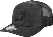 New Era Men's New Era Black New Jersey Devils Quilted Nylon 9SEVENTY Adjustable Trucker Hat