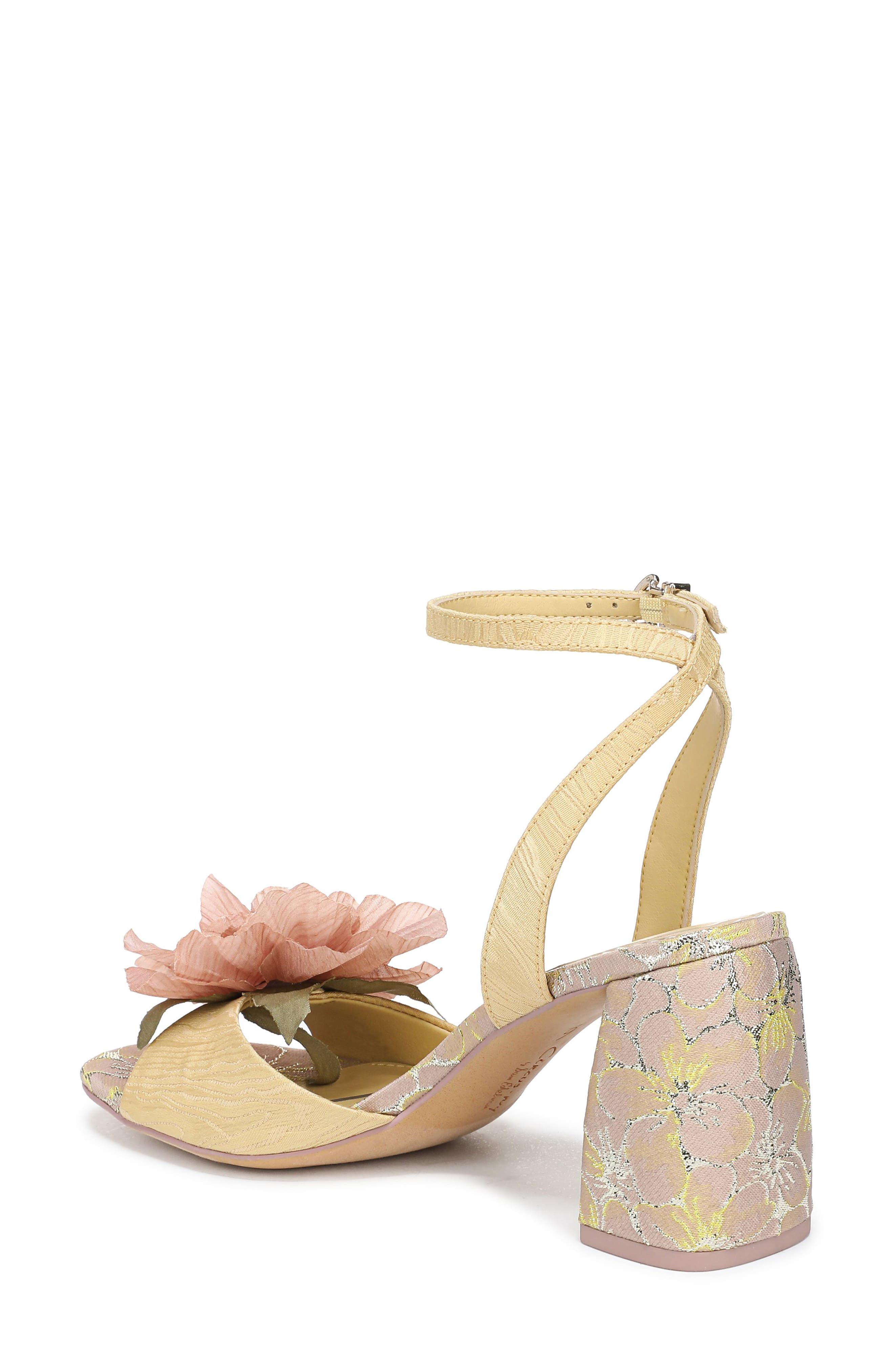 Circus NY by Sam Edelman Aria Flower Ankle Strap Sandal, Alternate, color, Dusty Yellow/ Ballet Blush