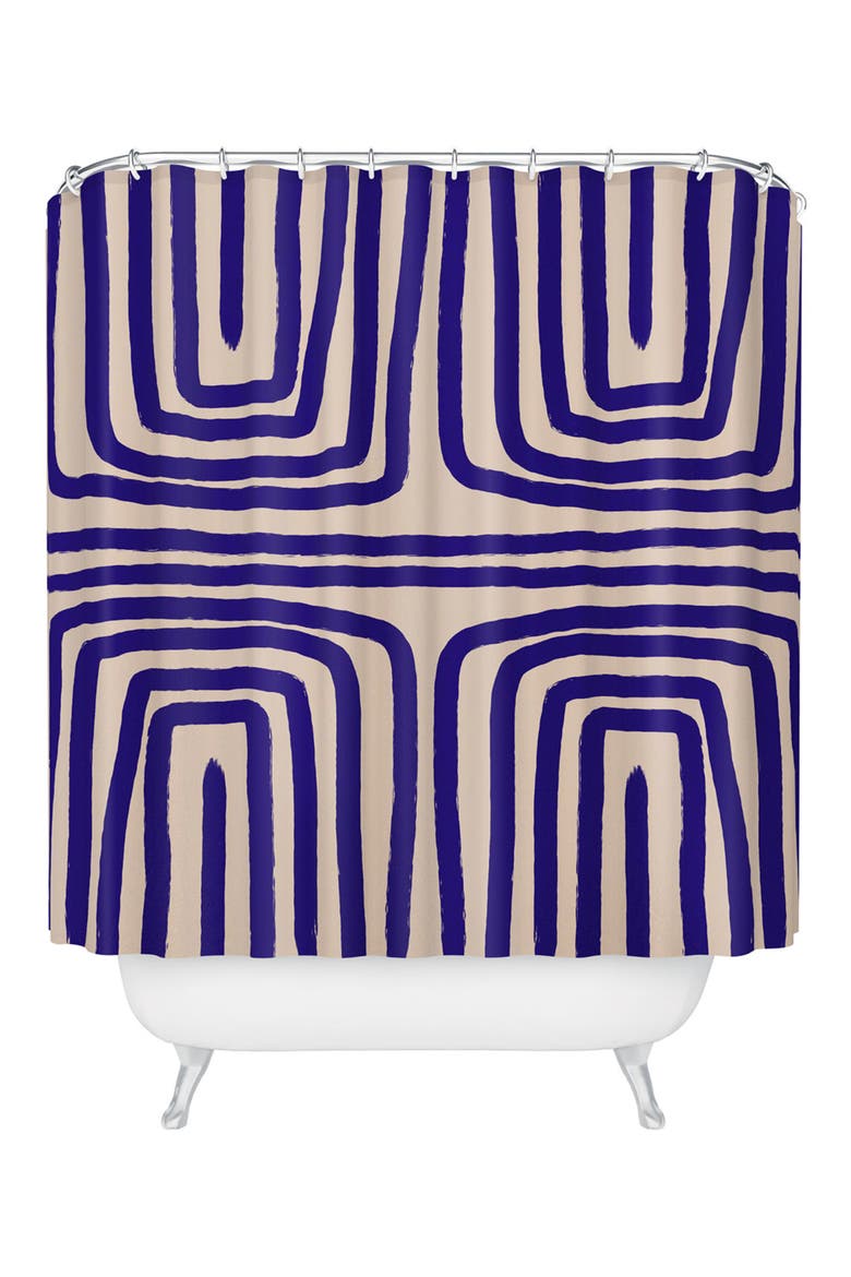 Blue Introspection Shower Curtain, Main, color, BLUE