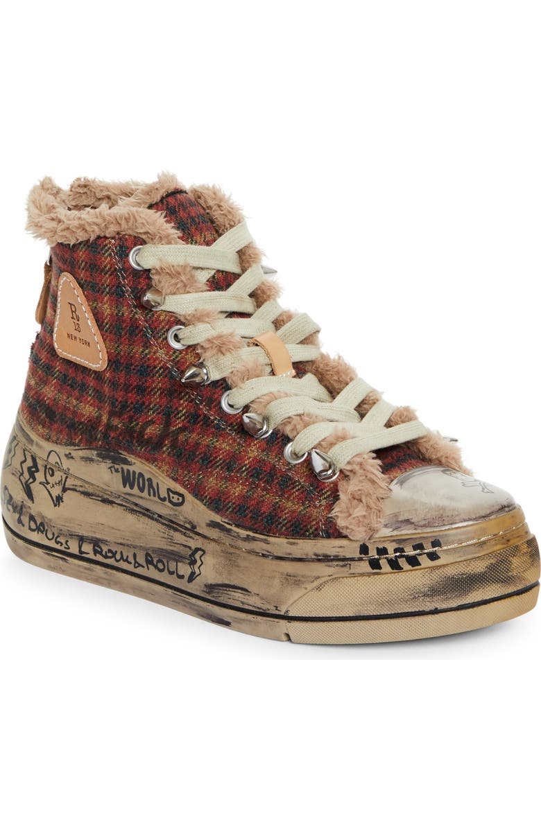 R13 Kurt Platform High Top Sneaker, Main, color,