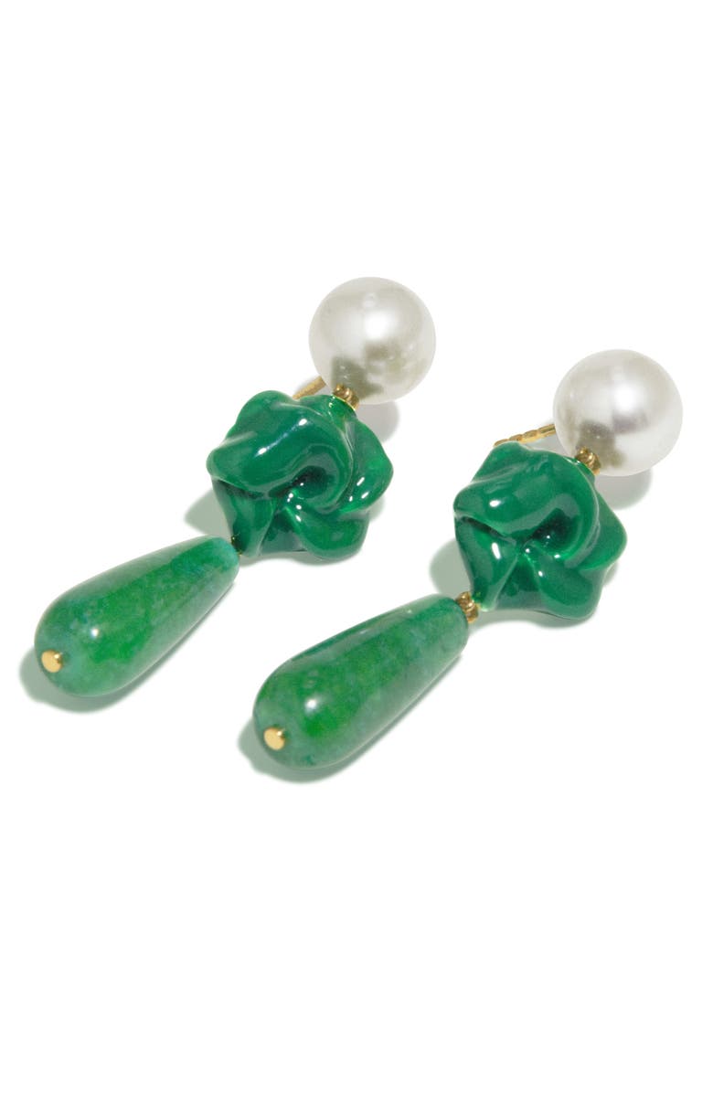 COMPLETEDWORKS The Depths of Time Freshwater Pearl & Chalcedony Drop Earrings, Alternate, color, 