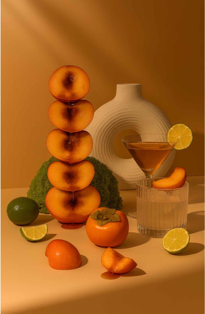 VILLA ABURI Limpopo Peach Scented Candle With Wood Wick, Alternate, color, White