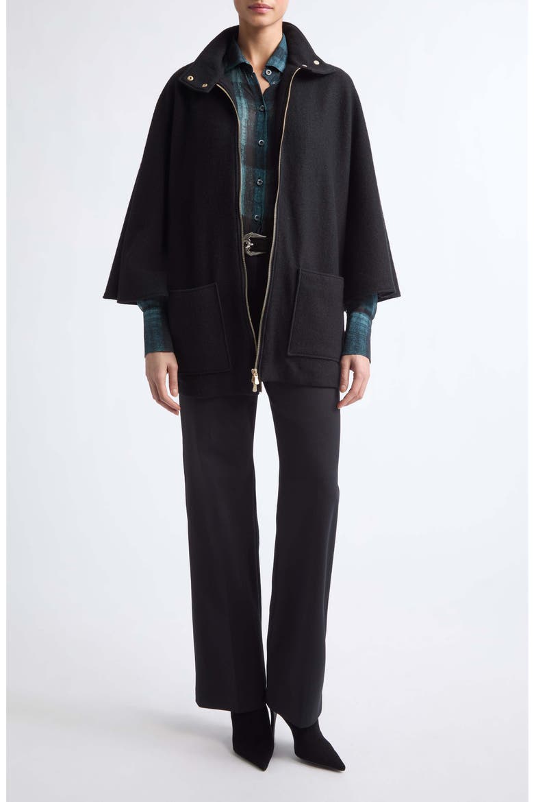 Full Zip Wool Coat, Alternate, color, 22 BLACK