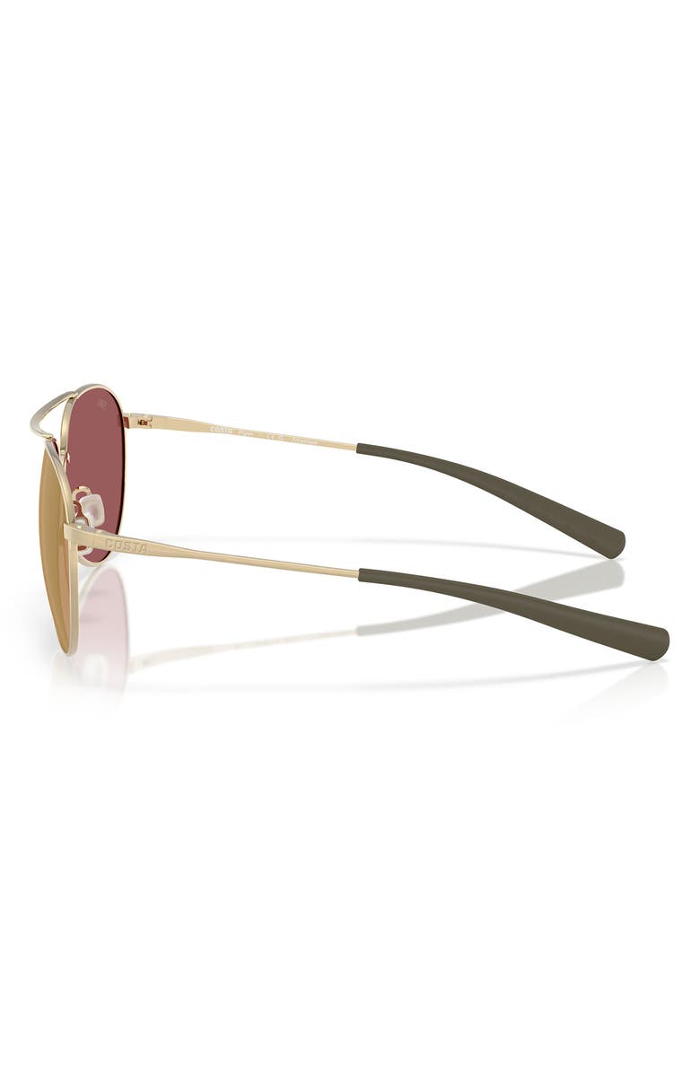 Costa Del Mar 58mm Piper Polarized Pilot Sunglasses, Alternate, color, Brushed Gold/ Gold