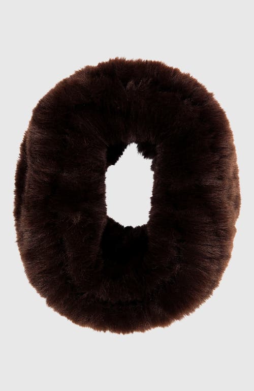 Lyla Grant Fur-free Rex Rabbit (faux Fur) Knit Cowl In Brown