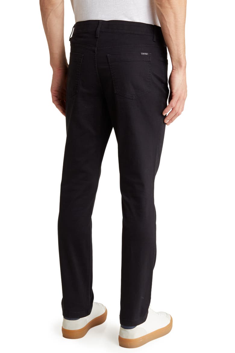 Brushed Twill Slim Pants, Alternate, color, BLACK BEAUTY