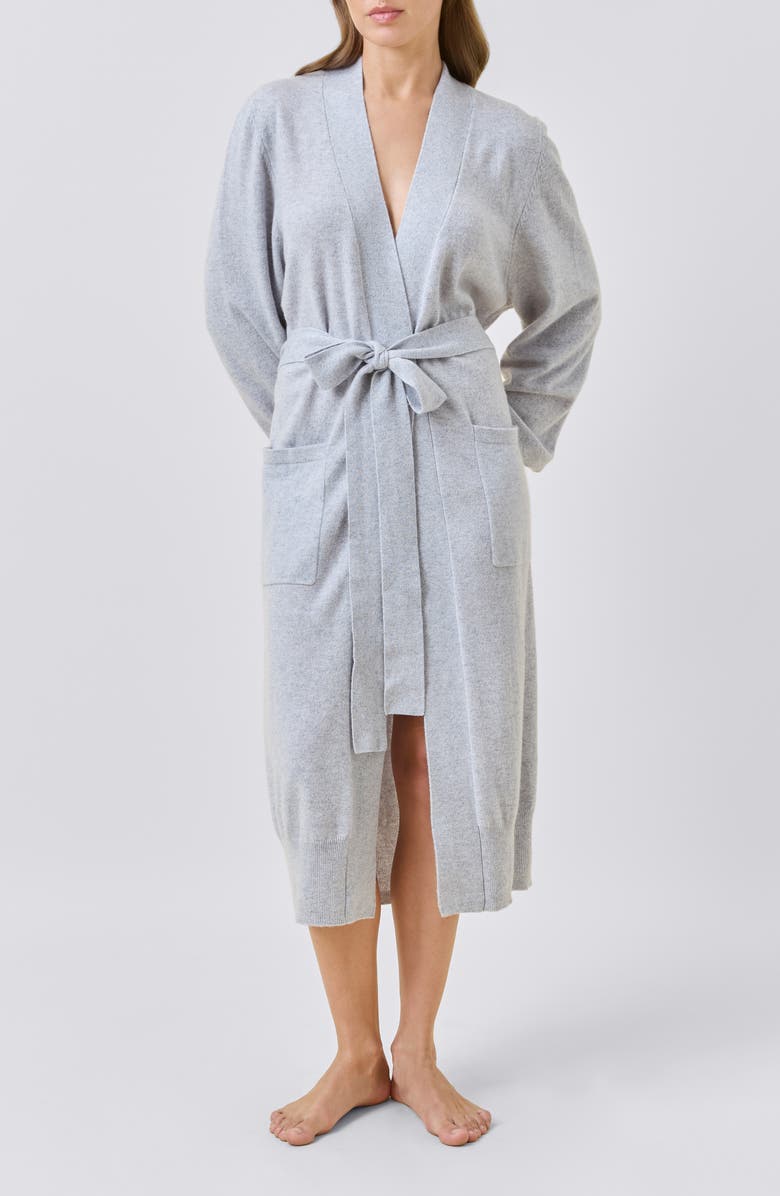 Papinelle Cashmere Robe, Alternate, color, Grey