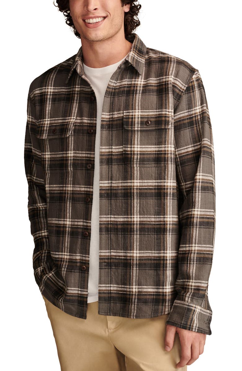 Lucky Brand Plaid Big Slub Twill Button-Up Shirt, Main, color,