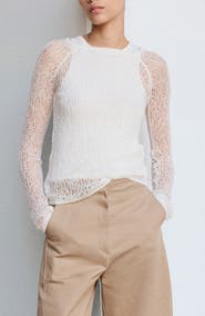 MANGO Openwork Knit Layered Sweater