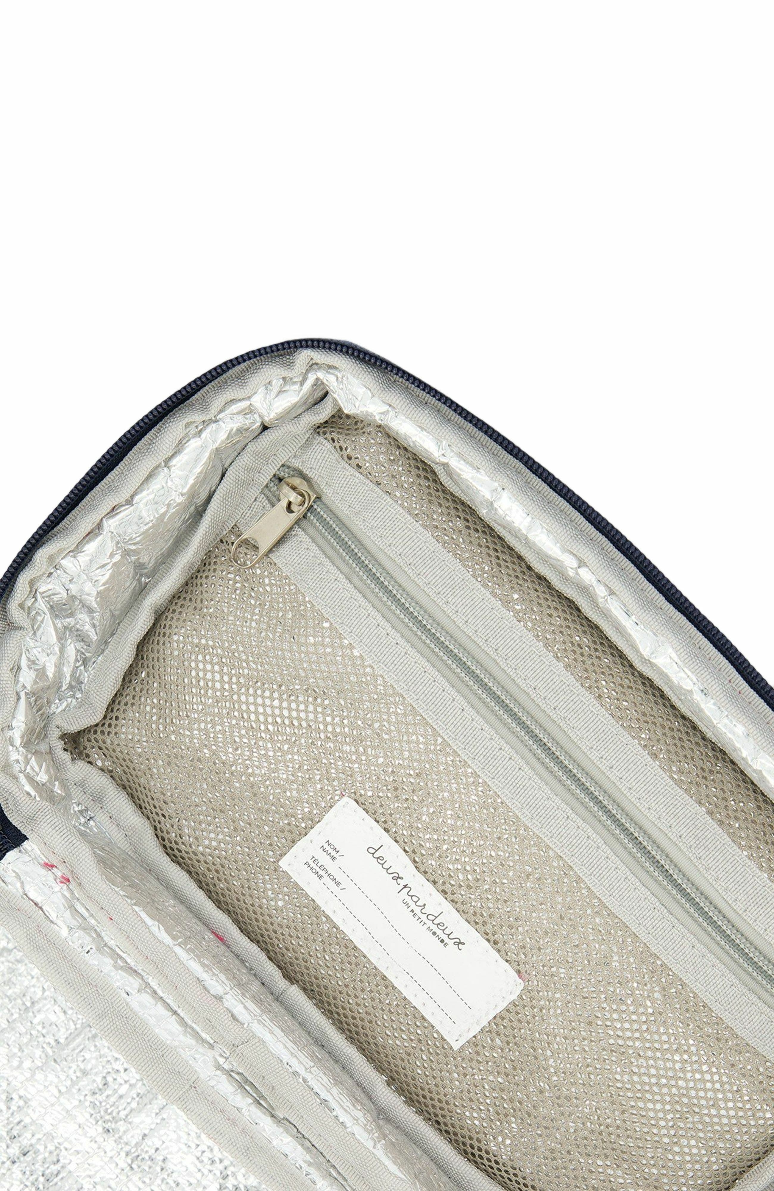 Deux par Deux Girl's Lunch Box Pink Printed Off White Flowers, Alternate, color, 