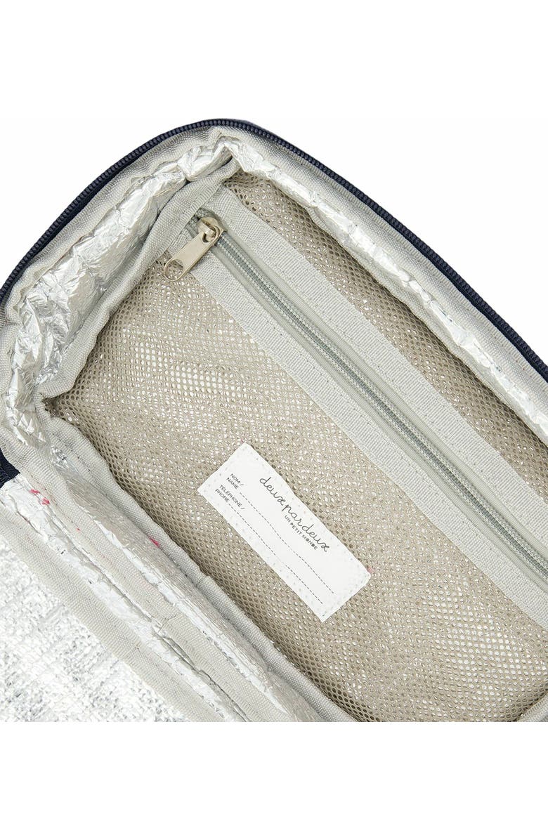 Deux par Deux Girl's Lunch Box Pink Printed Off White Flowers, Alternate, color,