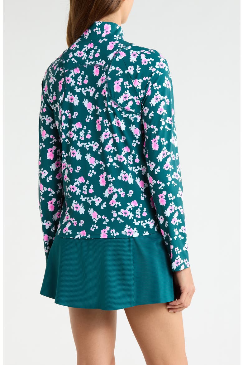 Blossom Silky Tech Nylon Quarter Zip Pullover, Alternate, color, MARINE TEAL