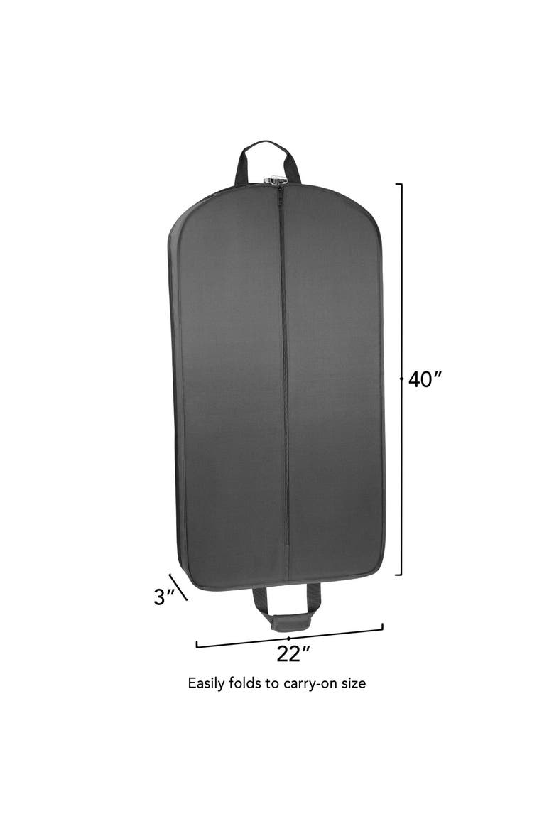 40" Deluxe Travel Garment Bag with two pockets, Alternate, color, Black